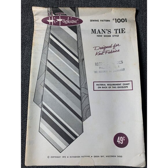Kwik Sew Mens Tie Sewing Pattern 1001 - uncut - Picture 6 of 10